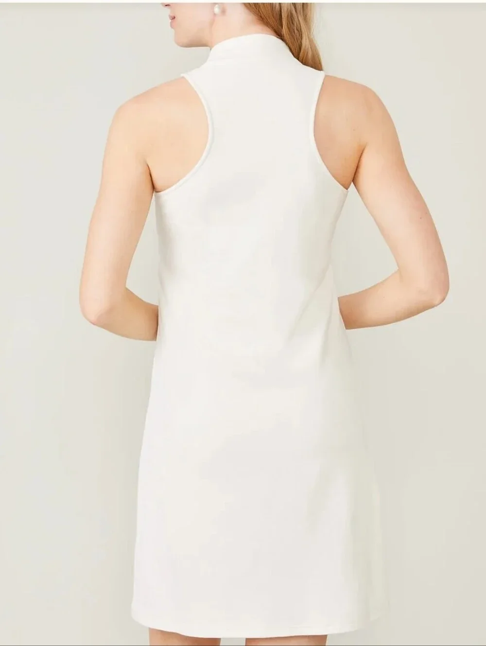 NWT Spartina 449 Keira Tennis Dress Pearl White Cotton XL Golf Pickleball Sporty